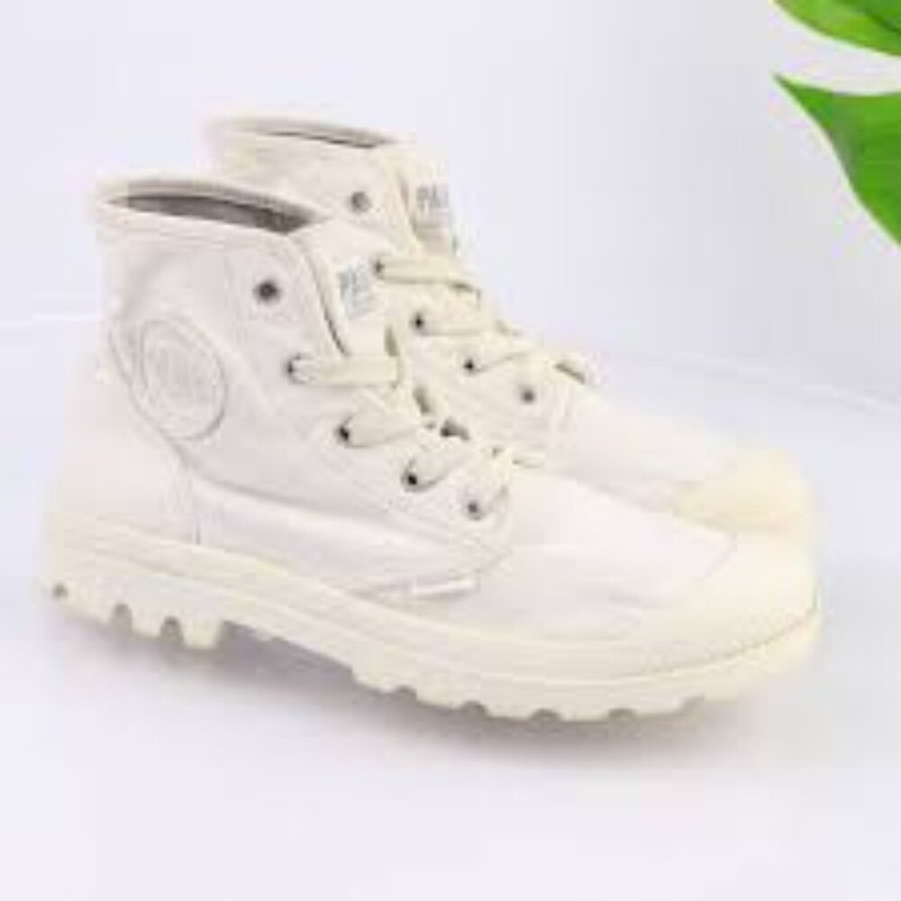 2 - NWT PALLADIUM PAMPA HI WOMEN'S STARWHITE - 100% COTTON - Picture 3 of 5